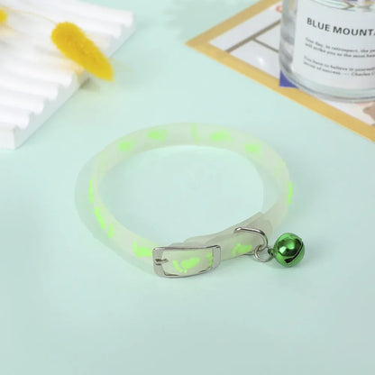 Pet Fluorescent Luminous Silicone Footprint Collar Cat Dog Luminous Collar Night Puppy Kitten Outdoor Anti-loss Pet Supplies