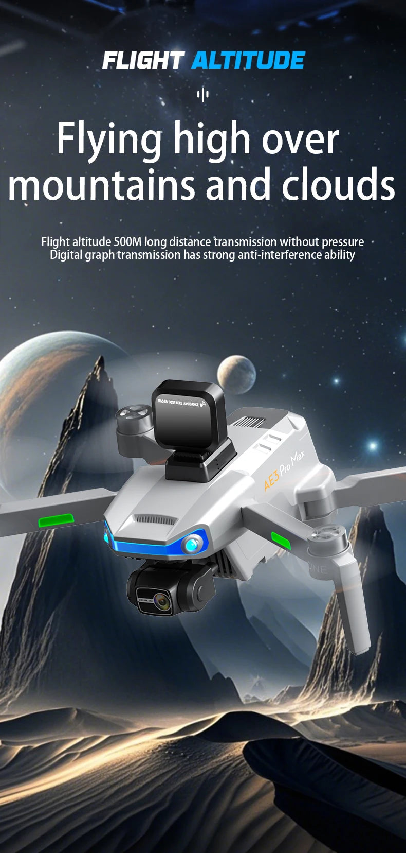 Drone professionnel AE3 Pro Max avec écran 360 ° Évitement d'obstacles sans brosse 8K double caméra 3 axes cardan quadrirotor FP