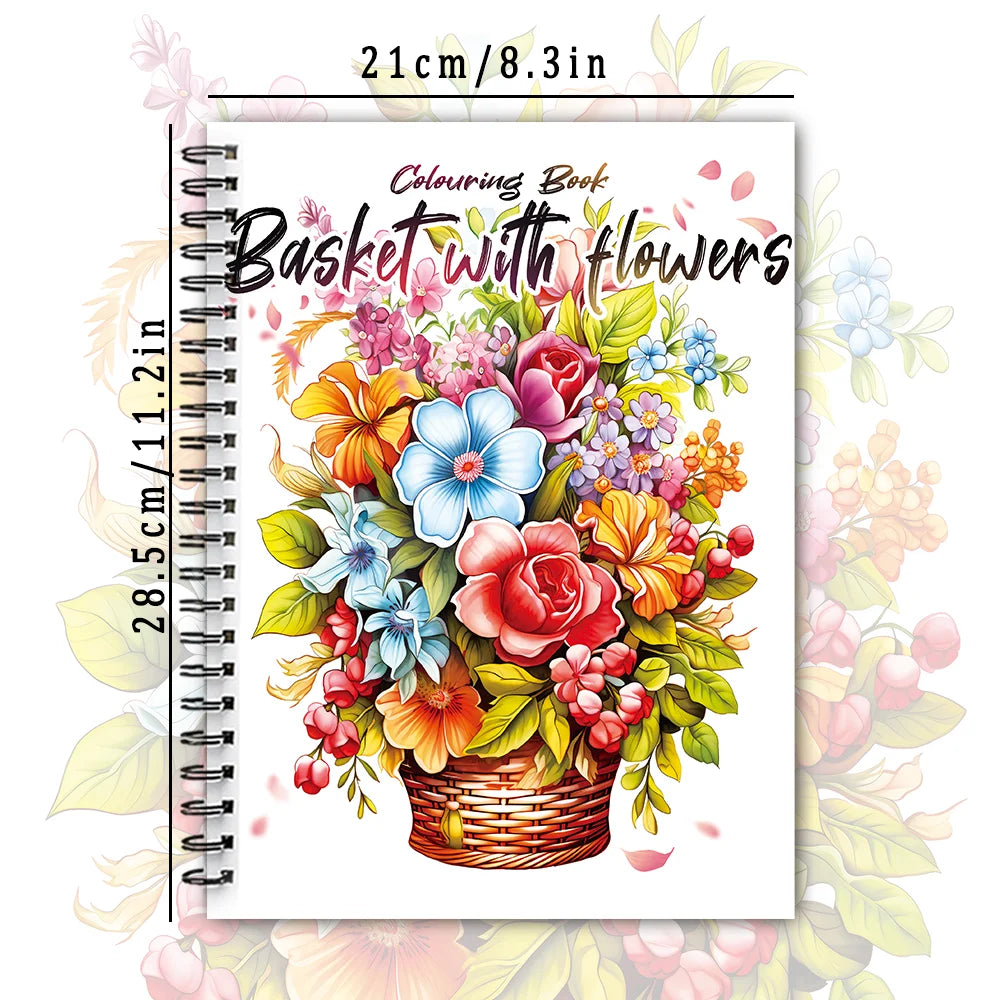 Spiral Coloring book -30 Sheets adult coloring book, 11.3 x 8.3 inches, 100g thick paper, drawing book, homecoming holiday gift