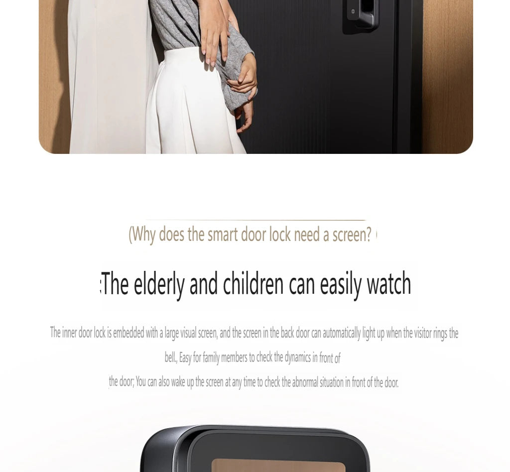 2025 Xiaomi Smart Door Lock 2 Cat Eye Visual Screen Fingerprint Bluetooth NFC Unlock For MiHome Push-pull Lock With Camera