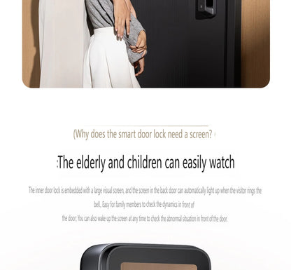 2025 Xiaomi Smart Door Lock 2 Cat Eye Visual Screen Fingerprint Bluetooth NFC Unlock For MiHome Push-pull Lock With Camera
