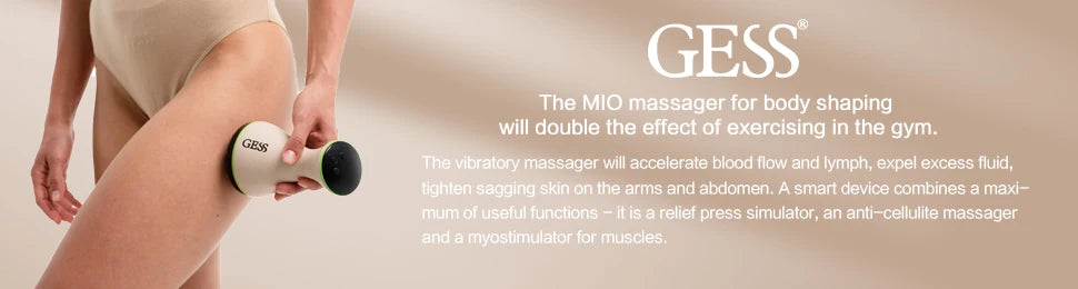 GESS Microcurrent Cellulite Massager, Heating Vibration Handheld Lymphatic Drainage Massager, Electric Meridian Massage Brush