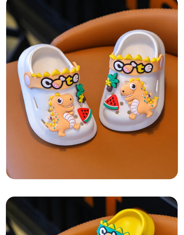 Summer Boy's Sandals Cute Crocodile Girl's Garden Shoes Soft Sole Baby Breathable Non-slip Lightweight Outdoor Beach Slippers