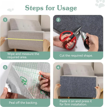 Cat Scratching Mat Self-Adhesive Trimmable Carpet Cat Scratching Post Carpet for Anti-scratching Sofa Furniture Protection