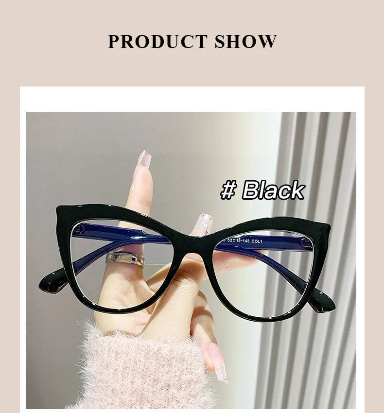 2024 New Cat Eye Glasses Frame Women Fashion Gradient Color Eyeglass Frame Anti Blue Light Glasses Computer Goggles Óculos Gifts