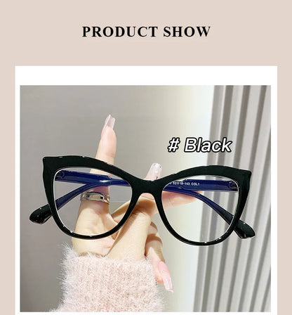 2024 New Cat Eye Glasses Frame Women Fashion Gradient Color Eyeglass Frame Anti Blue Light Glasses Computer Goggles Óculos Gifts