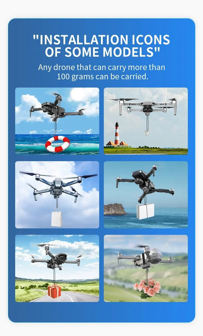 NEW Drone Airdrop System for DJI Mini 4K/Mini 4 Pro/Air 3/Mini 3 Pro/Mavic 3/Mavic Pro Aerial Thrower Fishing Rescue Send Gift