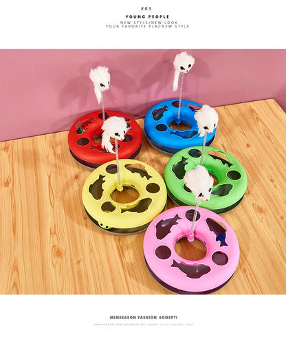 Funny Cat Toys for Indoor Cats Interactive Kitten Toys Roller Tracks with Catnip Spring Pet Toy with Exercise Balls Teaser Mouse
