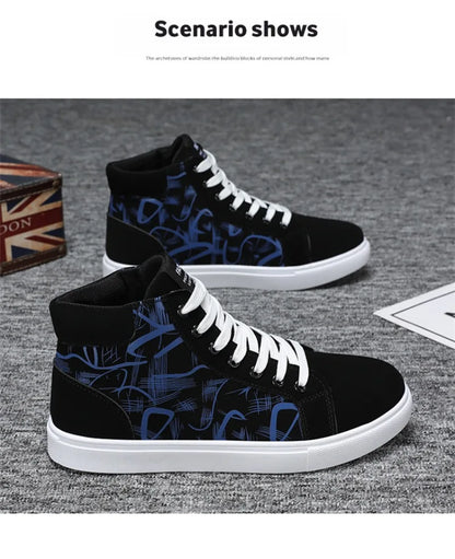 Men's Sneakers Fashion High Top Canvas Shoes Autumn New Casual Shoes for Men Lace Up Platform Vulcanized Shoes Big Size48 Tenis