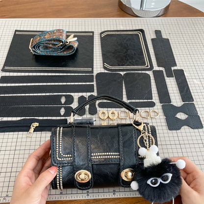 1Set DIY Making Leather Craft Handbag Bag Backpack Material Hand Sewn With Parts Handmade Leather Accessories