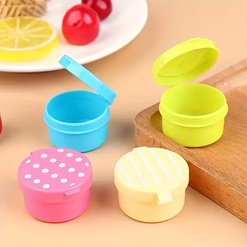 4Pcs Portable Mini Soy Sauce Bottles Lunch Box AccessoriesTravel-Sized Seasoning Containers for Picnic, Office, and Outdoor Use