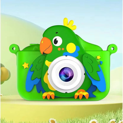 Kids Toys Camera HD 2.0 Inch Screen Cartoon Parrot Case 32GB Card Video Photo Child Birthday Festival Gifts Digital Camera Toys