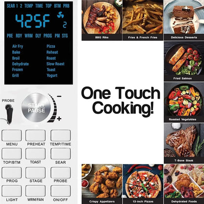 High quality 12-in-1 Bravo XL Air Fryer Toaster Smart Oven,30-Qt XL Capacity,50F-500F adjustable in precise 5F increments-NEW