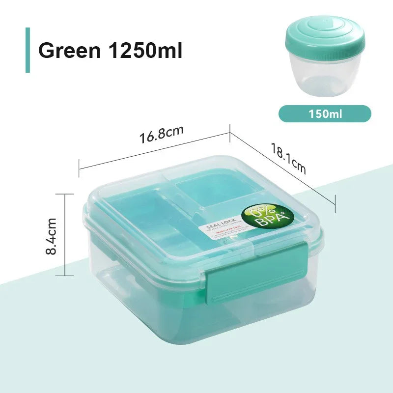 Portable Handle design Double layer Lunch box Compartment Bento Boxes Students Toddler Bento Containers Outdoor Salad Picnic box
