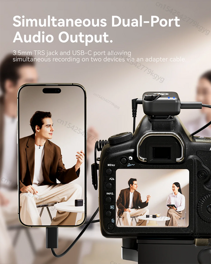 Hollyland Lark M2S Wireless Microphone for iPhone Camera Android PC Noise Cancellation Microphone for Photography Vlog Interview