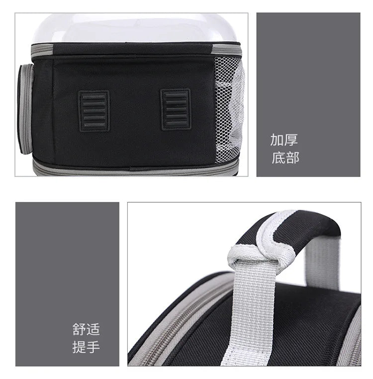 Pet Backpack Transparent Space Capsule Double Shoulder Cat Go Out Backpack Expandable Cat Bag Go Out Portable Small Dog Bag