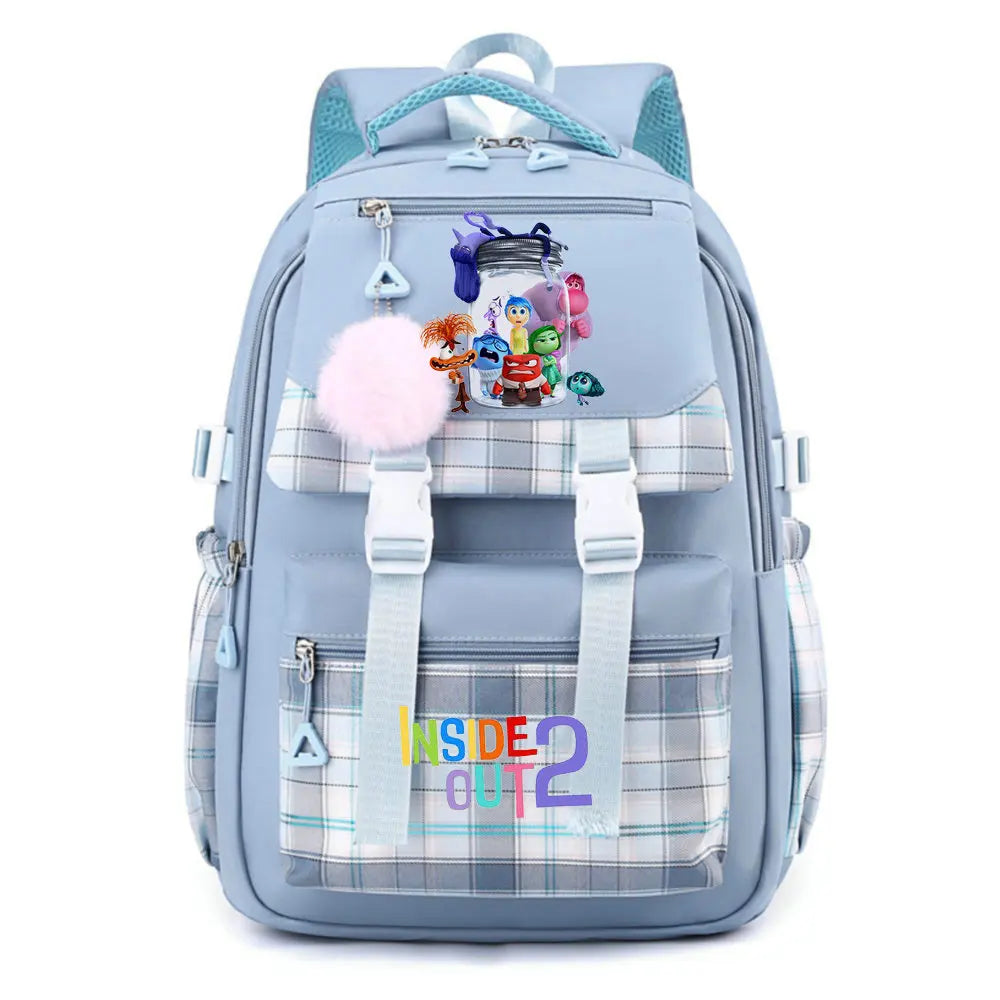 Inside Out 2 Girls Anime Cute Backpack Boy Cartoon Printed Schoolbag Children Large Capacity Book Bag Kids Shoulders Bag