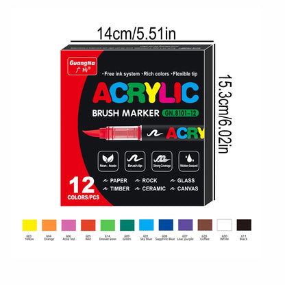 12-240 Color/box Professional Artist Marker Set - Soft-tip Drawing Straight Line Liquid Acrylic Markers, DIY Graffiti Art Painti