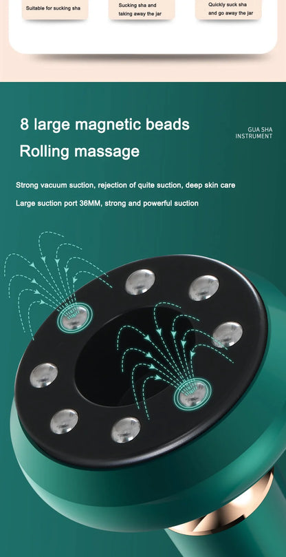 Smart vacuum cupping device electric breathing heating wireless negative pressure suction device meridian dredging massage devic