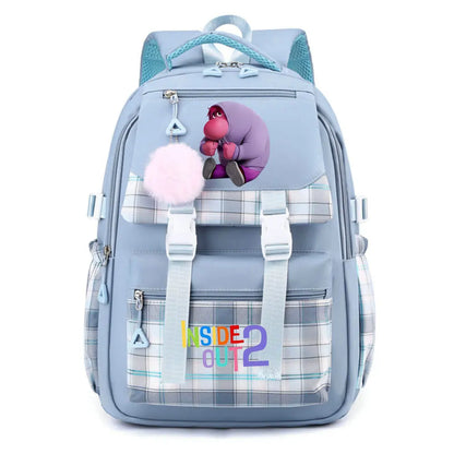 Inside Out 2 Girls Anime Cute Backpack Boy Cartoon Printed Schoolbag Children Large Capacity Book Bag Kids Shoulders Bag