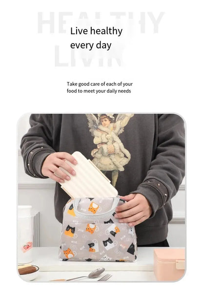 Cartoon Lunch Bag Portable Insulated Thermal Heat Children's Bento Bag Picnic Tote Kid School Lunch Box Bags Cooler Ice Pack New