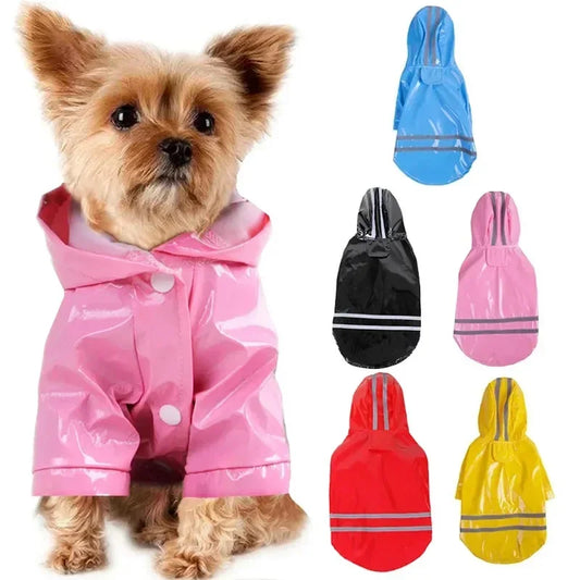 Small Dog Raincoat Reflective Waterproof Windproof Pet Dog Coat Puppy Cats Raincoat Chihuahua Bulldog Pets Cape Poncho Clothes