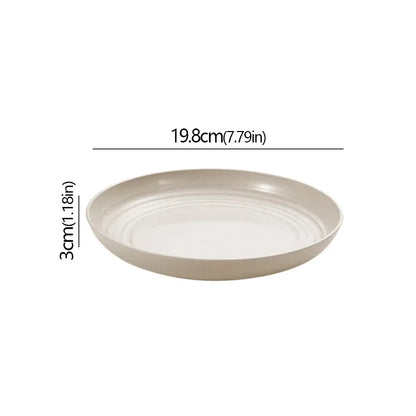 Wheat Straw Solid Color Round Plates Salad Dessert Dinner Reusable Microwave Safe Anti Fall And Shatter Plates Fruit Plate