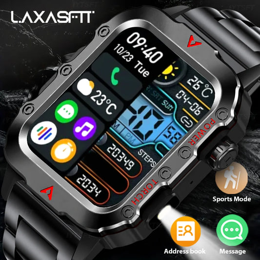KESHUYOU 2025 New Sports Smart Watch Bluetooth Talk LED Flashlight Multi-function Outdoor Sports Smart Watch for Men Women