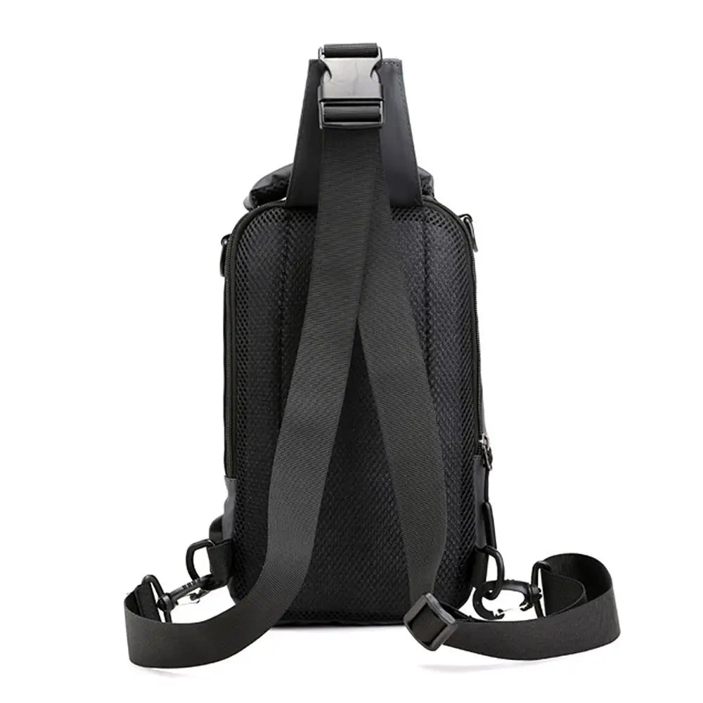 Anti-theft Chest Shoulder Bag Men's Sling Crossbody Bag Messenger Backpack USB Port Bag