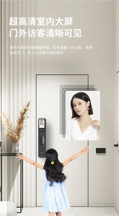 Facial Recognition Fingerprint Lock Home Anti-theft Door Visual Password Electronic Smart Door Lock Graffiti