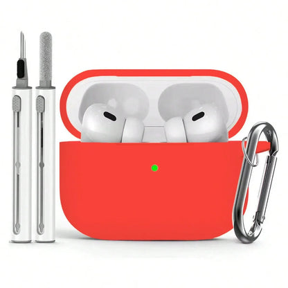 Earphone Case for AirPods Pro2 Cover with Cleaner Kit Soft Silicone Protective with Hook Wirless Headphones Cover