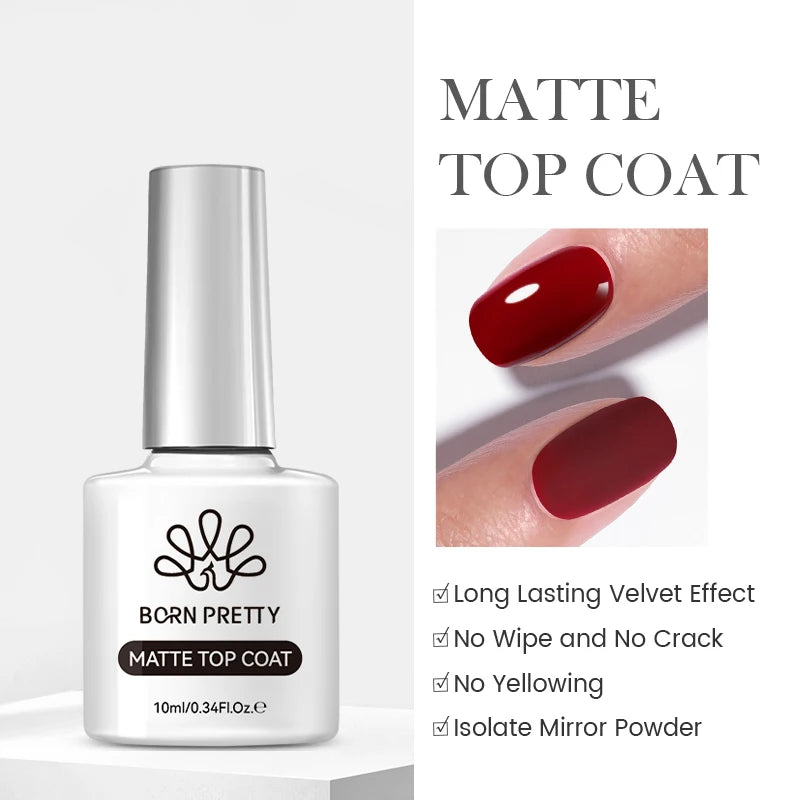BORN PRETTY 10ml Wine Red Glitter Jelly Nude Gel Nail Polish Soak Off Translucent Color UV Light Cure for Nail Art DIY at Home