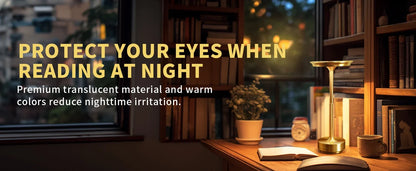 Aluminum Alloy Simple Decorative Lamp LED Night Light Infinitely Dimmable Atmosphere Retro Portable Rechargeable Touch Desk Lamp