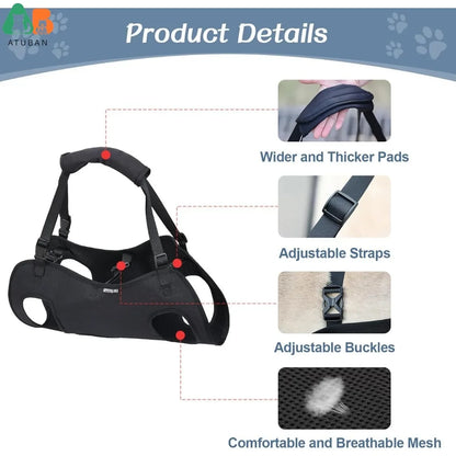 Dog Lift Harness Adjustable Full Body Support Dog Sling Breathable Straps for Assisted Mobility Dog Legs Hip Rehabilitation Lift