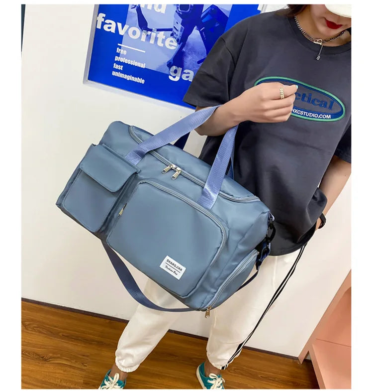Carry On Travel Bag Large Capacity Gym Bag Weekender Overnight Duffle Bags With Shoe Compartment Sports Fitness Bags for Women