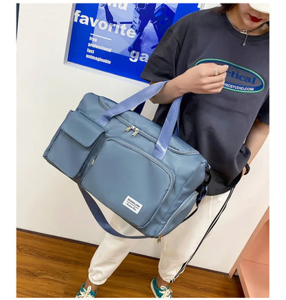 Carry On Travel Bag Large Capacity Gym Bag Weekender Overnight Duffle Bags With Shoe Compartment Sports Fitness Bags for Women