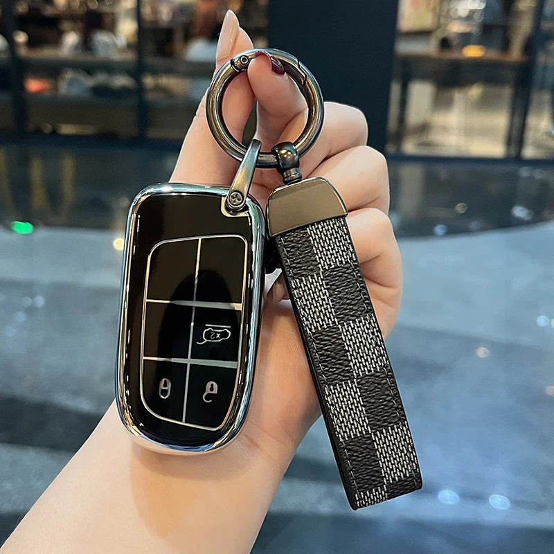 TPU Car  Key Case Cover Shell Protector Fob for Jeep Renegade Compass Grand Cherokee for Chrysler 300C Wrangler Dodge 3 Buttons