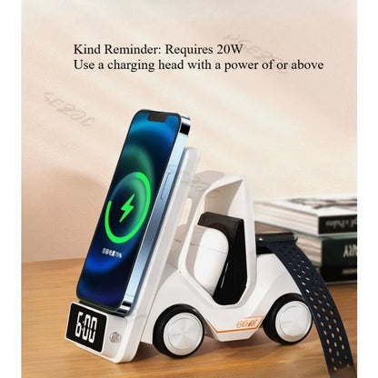 Desktop Car Wireless Charger Suitable for Mobile Phones Headphones Watches Three in One Wireless Charger