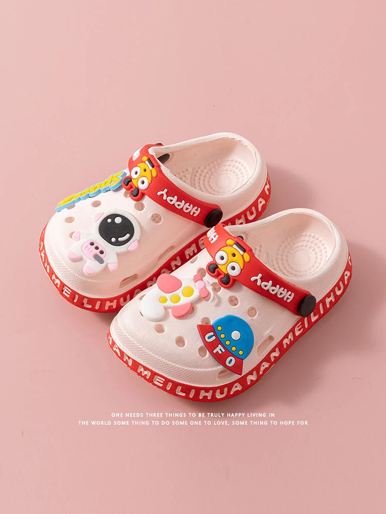 Children's Sandals EVA Ultra Light Boys and Girls Baby and Toddler Anti Slip Hole Shoes  Astronaut UFO Sandals Slippers