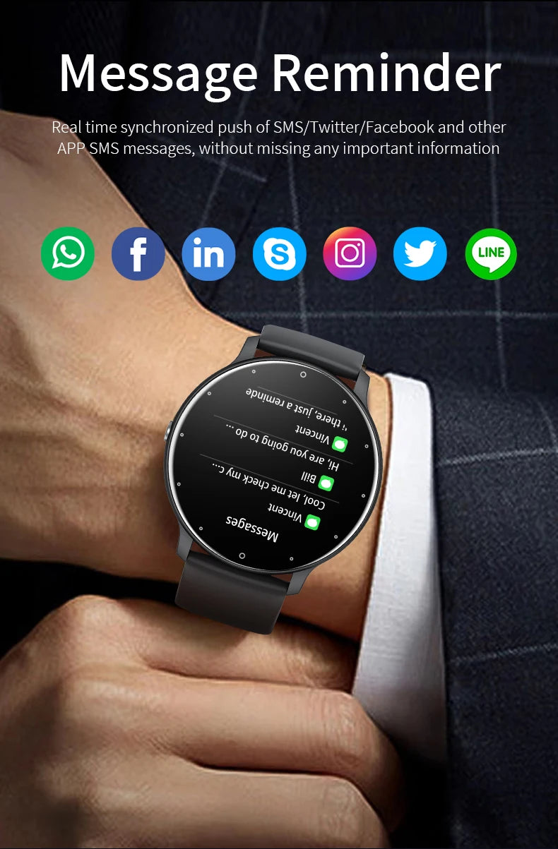 LIGE 2025 Smart watch Ladies Full touch Screen Sports Fitness watch IP67 waterproof Bluetooth For Android iOS Smart watch Female