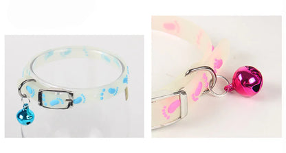 Fashion Pet Glowing Collars with Bell Glow at Night Dogs Cats Necklace Light Luminous Neck Ring Accessories for Kitten and Puppy