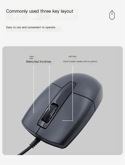 Wired Type-C Mouse Plug And Play System Compatible Light Weight Portable Low Noise Button Office Use Mause Business Office Mice