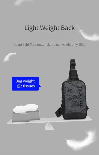 Lifetime Warranty Chest Bag For Men Cool Style Men Shoulder Bag 9.7inch IPad Bag Casual Male Crossbody Bag Lightweigt Mini Bags