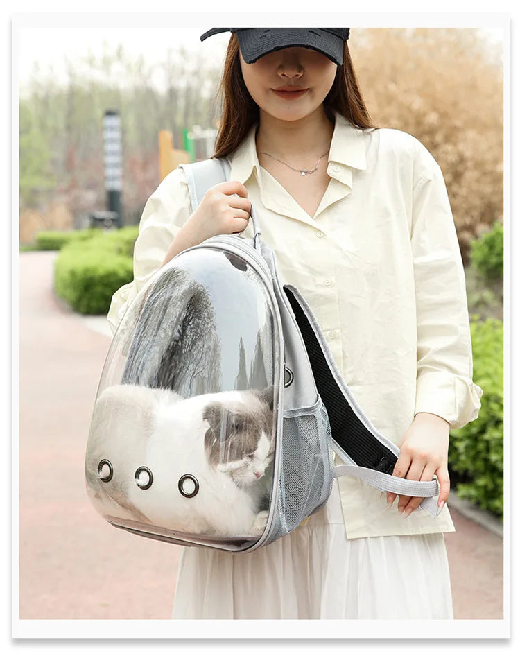 Cat Bag Breathable Clear Space Capsule Cat Backpack for Cat Portable Outdoor Travel Pet Shoulder Bag Pet Outgoing Backpack