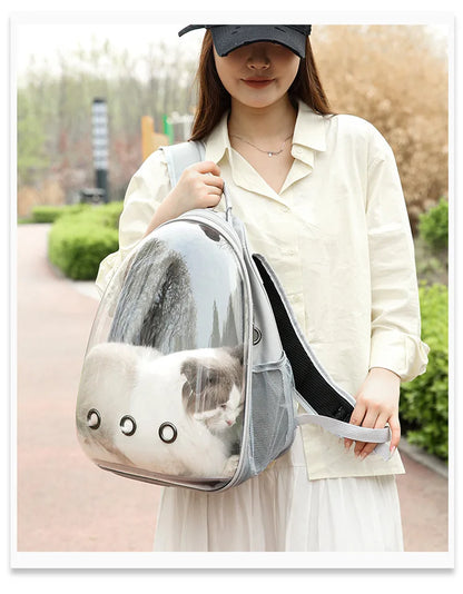 Cat Bag Breathable Clear Space Capsule Cat Backpack for Cat Portable Outdoor Travel Pet Shoulder Bag Pet Outgoing Backpack