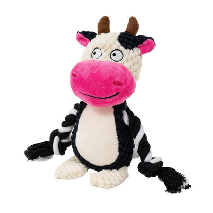 Dog Enrichment Toy Cute Animal Rope Dog Toy Plush Puppy Chew Pet Squeak Toy Cartoon Interactive Games For Dogs Stuff For Dogs