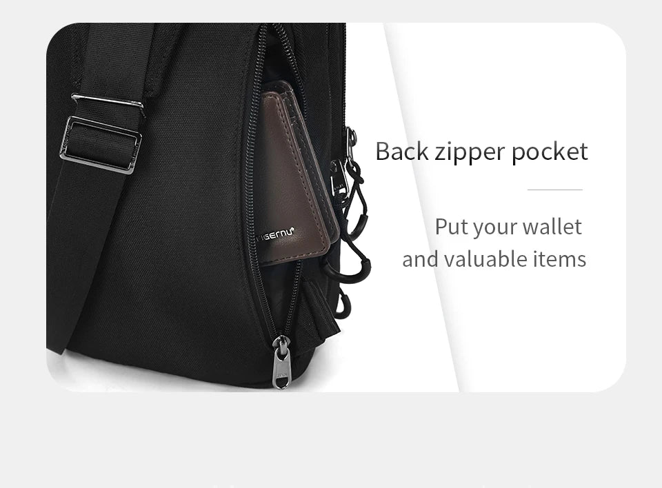 Lifetime Warranty Chest Bag For Men Cool Style Men Shoulder Bag 9.7inch IPad Bag Casual Male Crossbody Bag Lightweigt Mini Bags