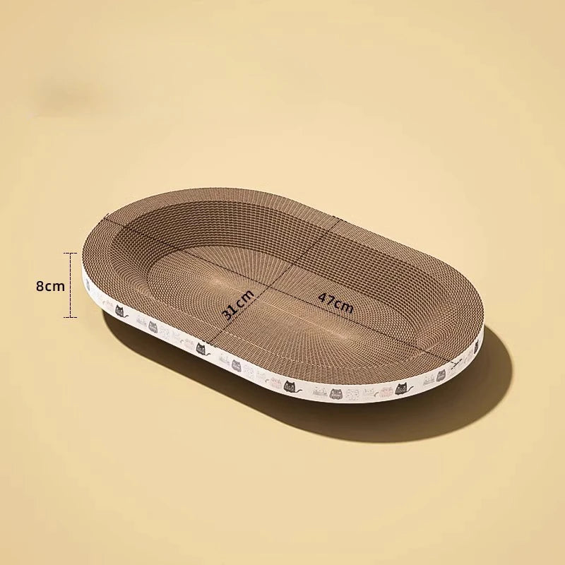 Corrugated Cat Scratcher Cardboard Oval Cat Scratch Pad Bowl Nest for Indoor Bed Cats Grinding Claw Round Cats Scratching Board