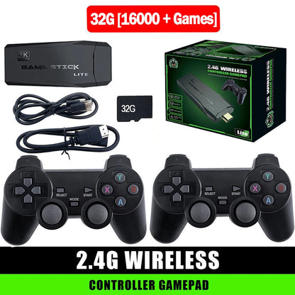 4K TV Game Stick Built-in 20000+ Games Retro Handheld Game Player NEW Video Game Console 64G 2.4G Wireless Controller Gamepad