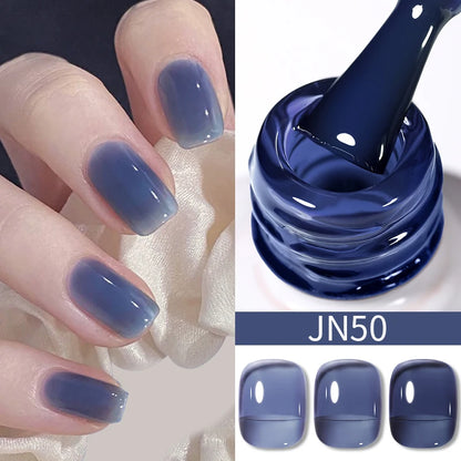 BORN PRETTY 10ml Wine Red Glitter Jelly Nude Gel Nail Polish Soak Off Translucent Color UV Light Cure for Nail Art DIY at Home